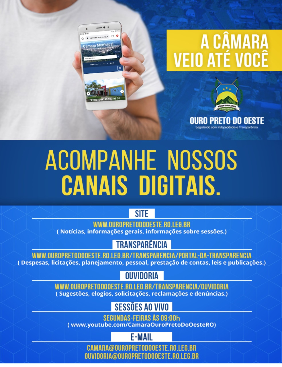 Canais Digitais - Continue em contato com a Câmara